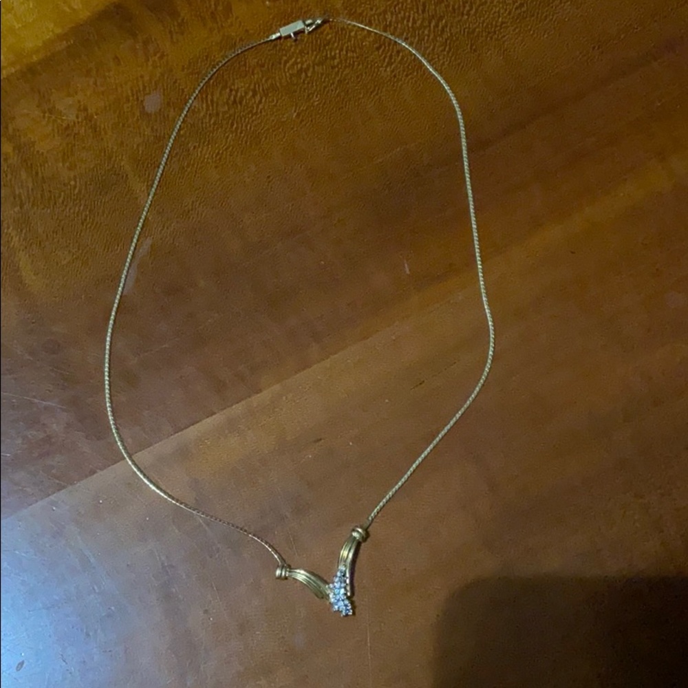 14k yellow gold diamond necklace (.33ct tw)
